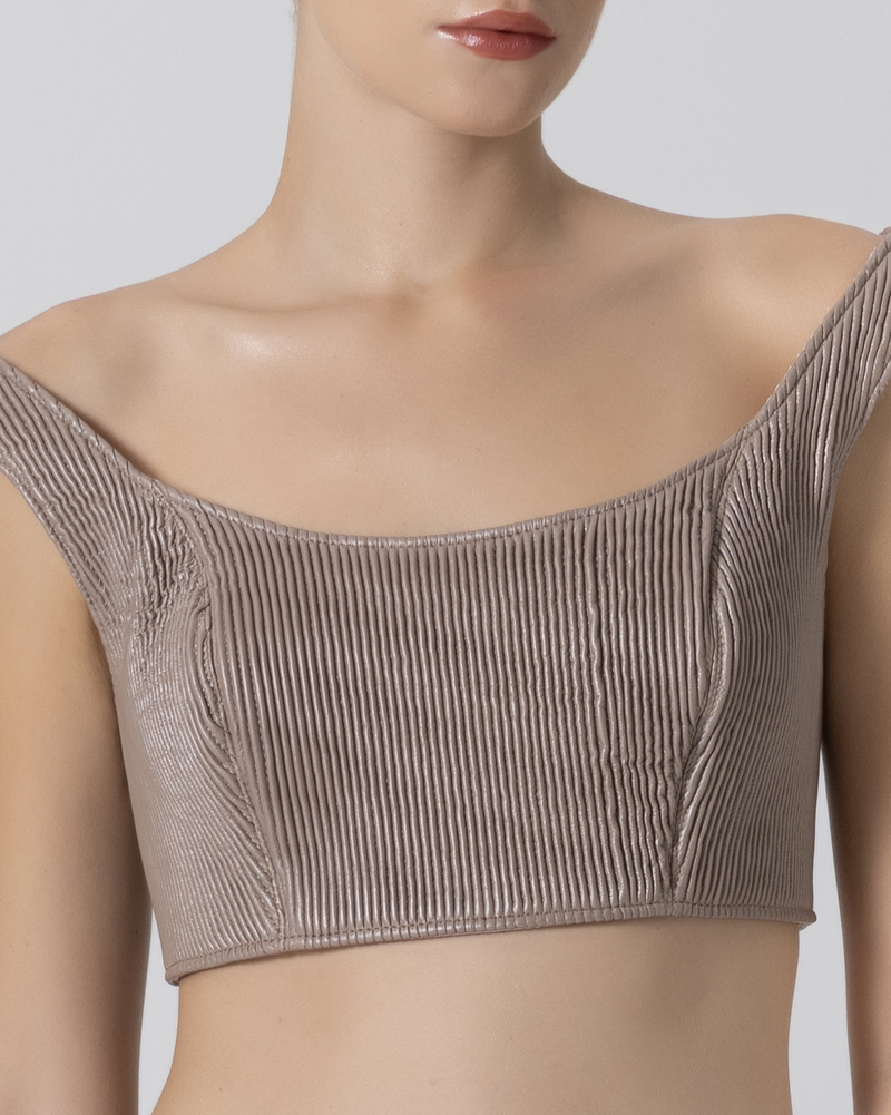 SAMARA: Luxury Leather Crop Top for Modern Elegance