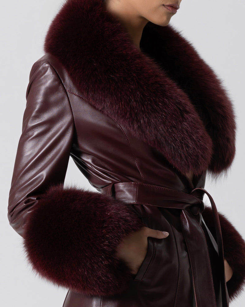 LUNA: Luxury Leather Coat with Genuine Fox Fur | Kerimé Ataker