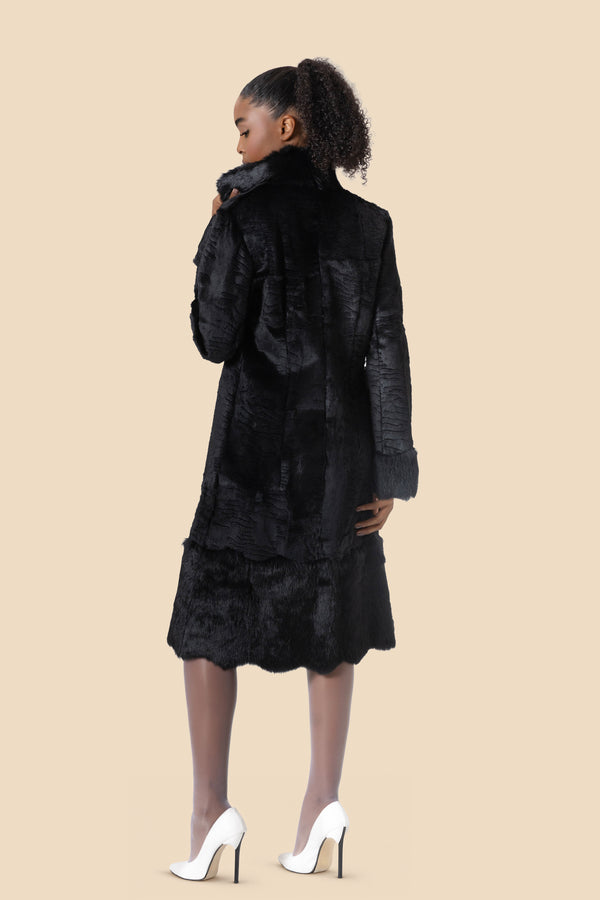 KRISTINA clipped rabbit fur coat by Kerime Ataker