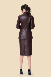 Long Leather Blazer by Kerime Ataker – detail 2