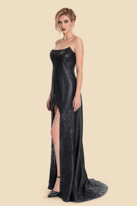 Leather High-Low Gown by Kerime Ataker – detail 3