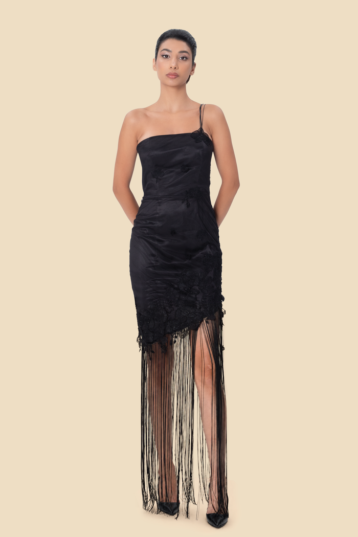 Lace Fringe Dress by Kerime Ataker – detail 3