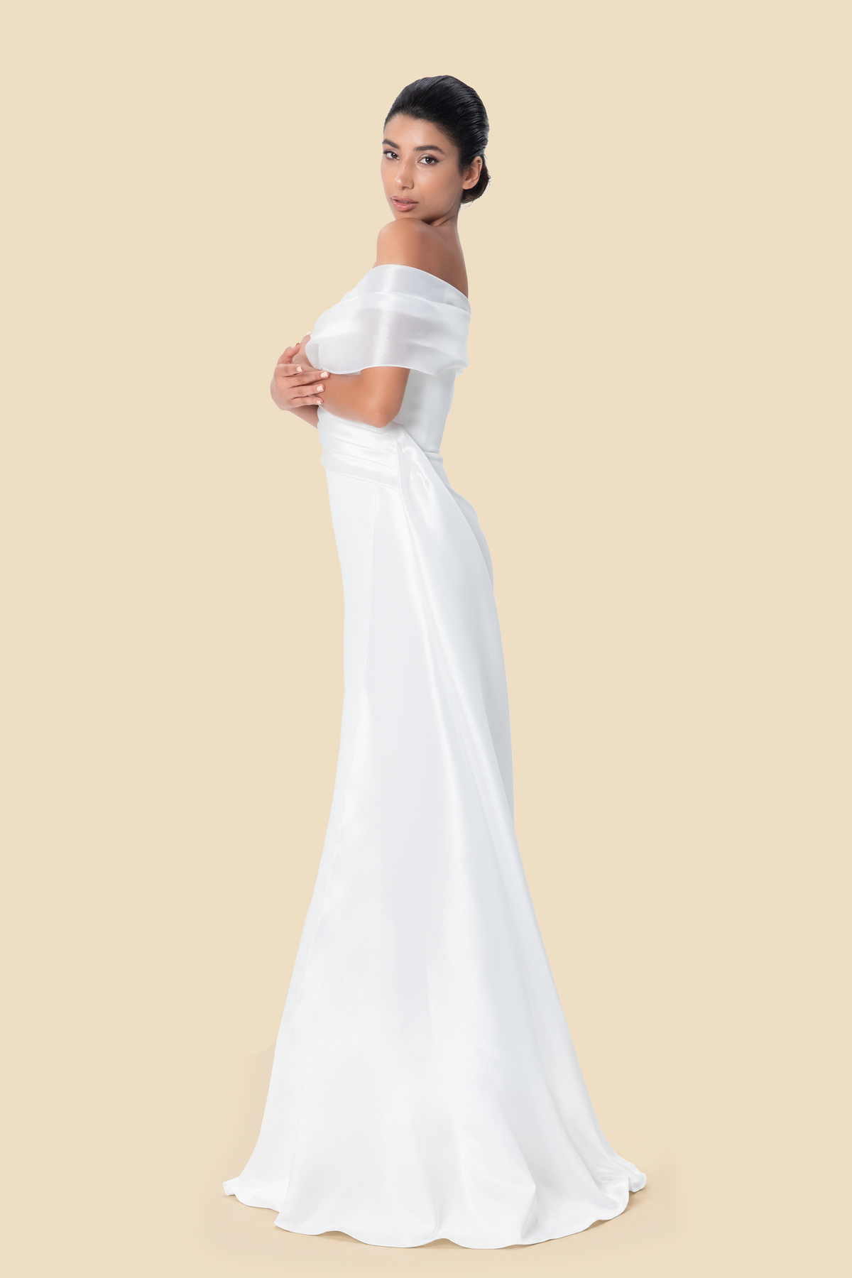 Draped Mermaid Gown by Kerime Ataker – detail 4