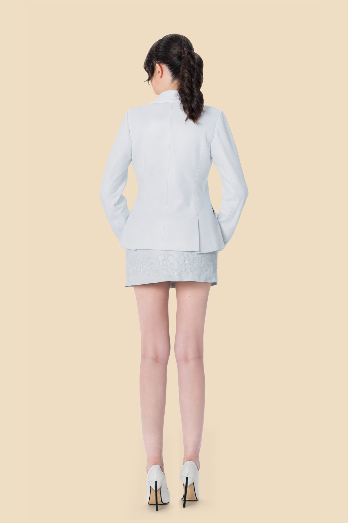 White Leather Blazer