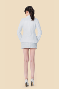 White Leather Blazer