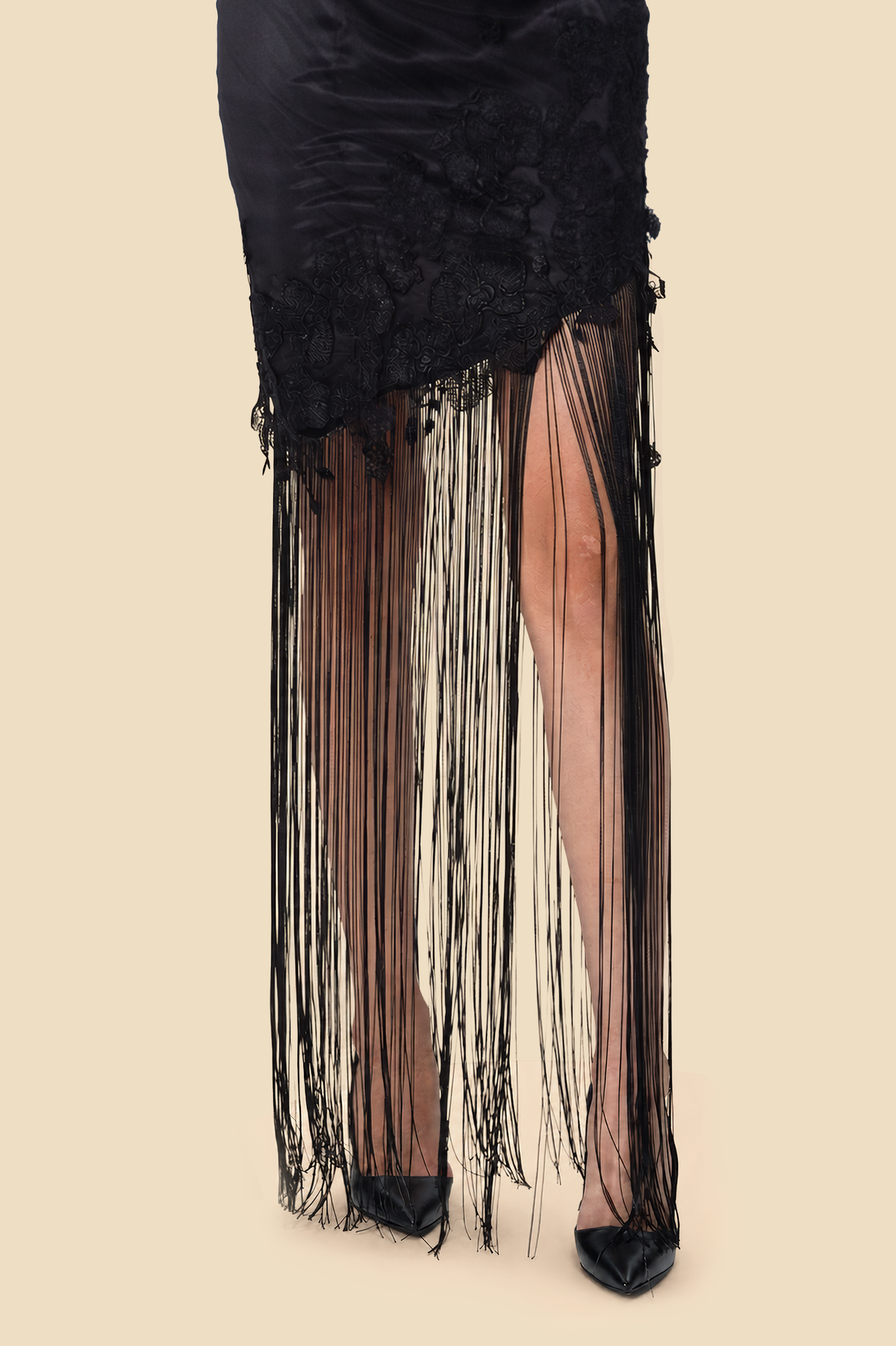 Lace Fringe Dress by Kerime Ataker – detail 2