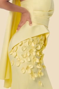 3D Flower Strapless Gown by Kerime Ataker – detail 5