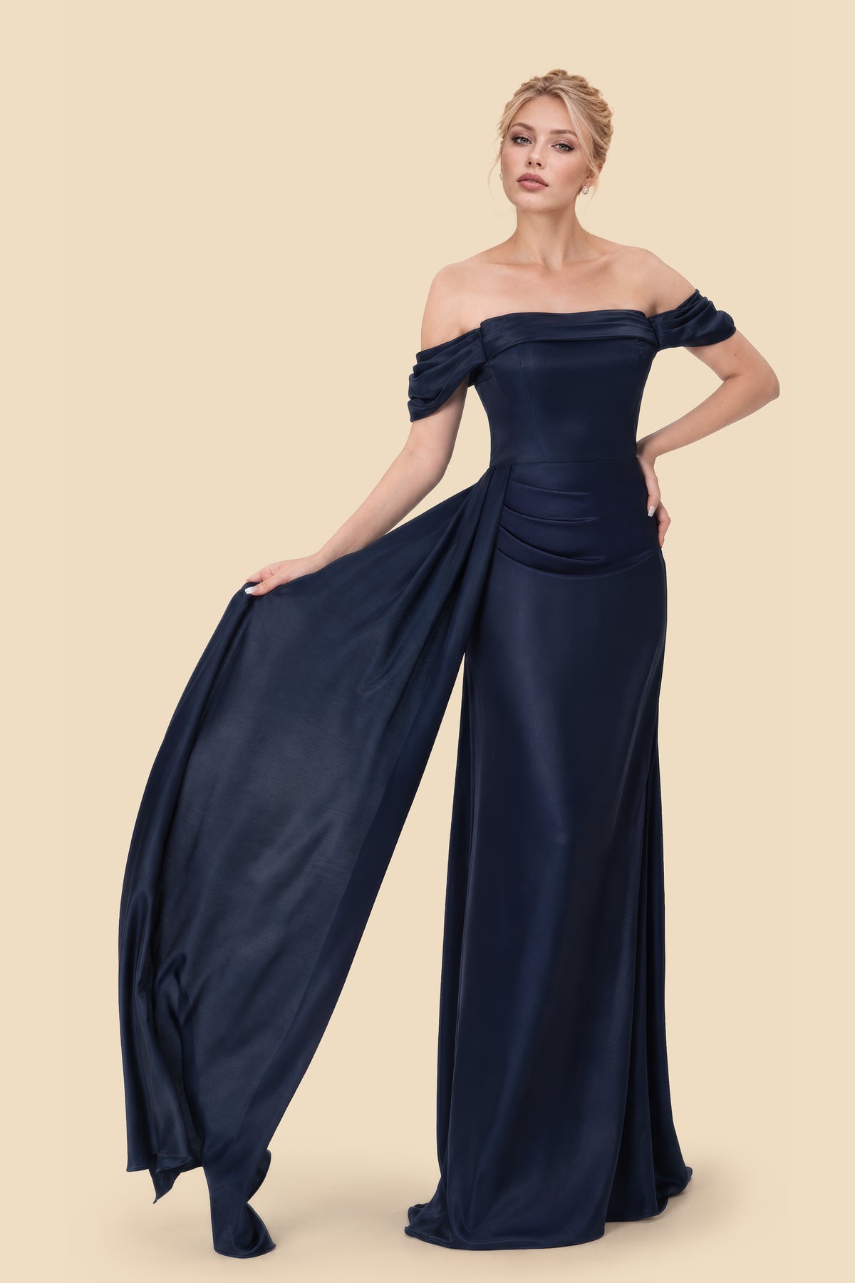 Viscose Silk Draped Gown by Kerime Ataker – detail 3