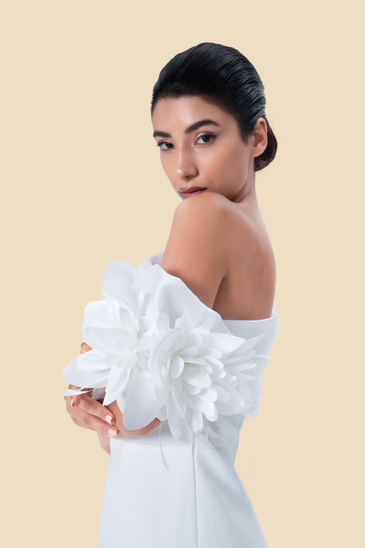 Floral Column Gown by Kerime Ataker – detail 4