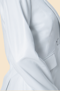 White Leather Blazer