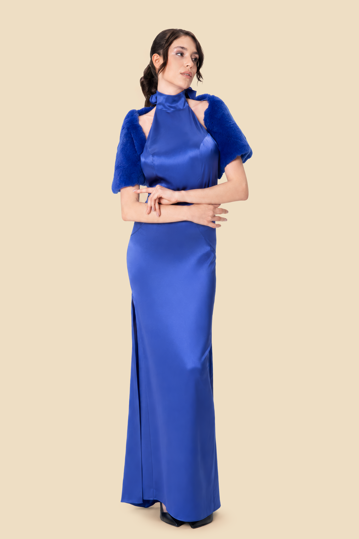 Silk Halter Gown by Kerime Ataker – detail 4