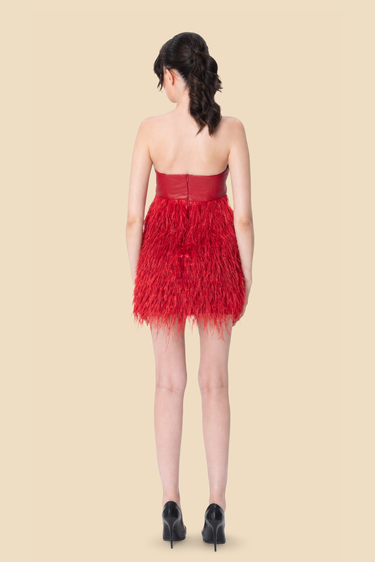 Feather Mini Dress by Kerime Ataker – detail 4