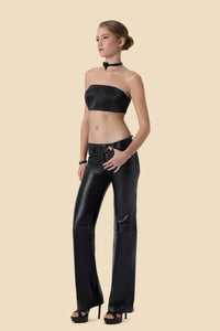 BIANKA women's straight-leg leather pants by Kerime Ataker