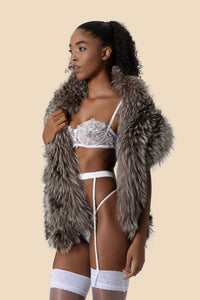 KEZIA Argente rabbit fur wrap by Kerime Ataker