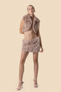 ALICIA cropped rabbit fur bolero vest by Kerime Ataker