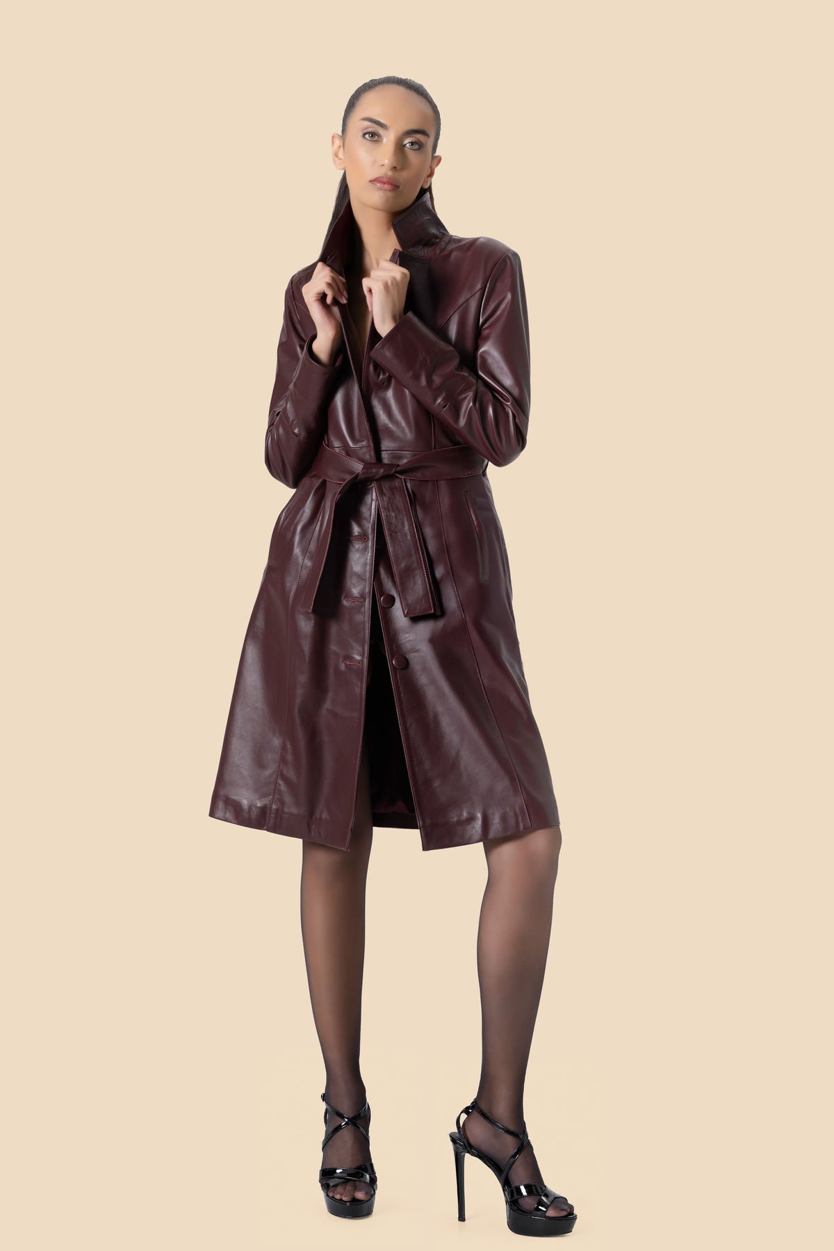 LUNA leather jacket with fox fur by Kerime Ataker