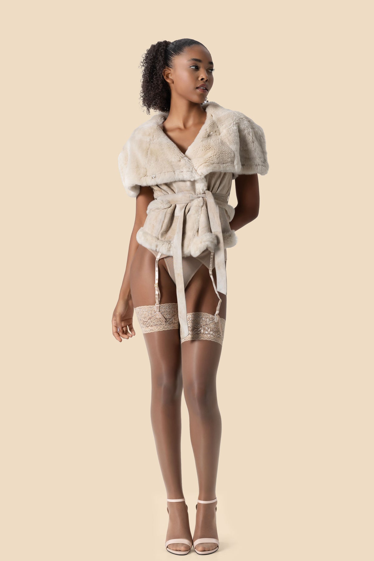 NINWE double-sided rabbit fur vest by Kerime Ataker