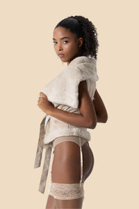 NINWE double-sided rabbit fur vest by Kerime Ataker