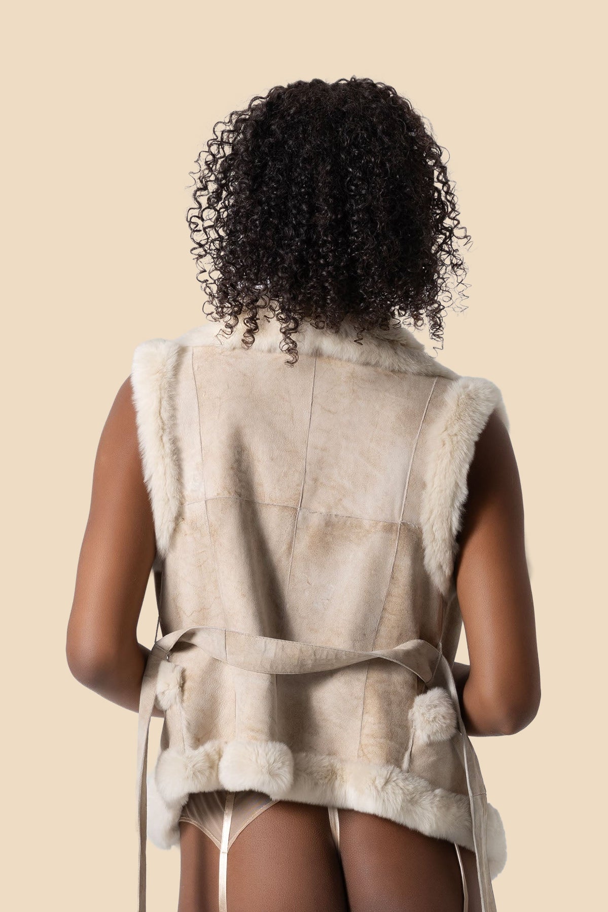 NINWE double-sided rabbit fur vest by Kerime Ataker