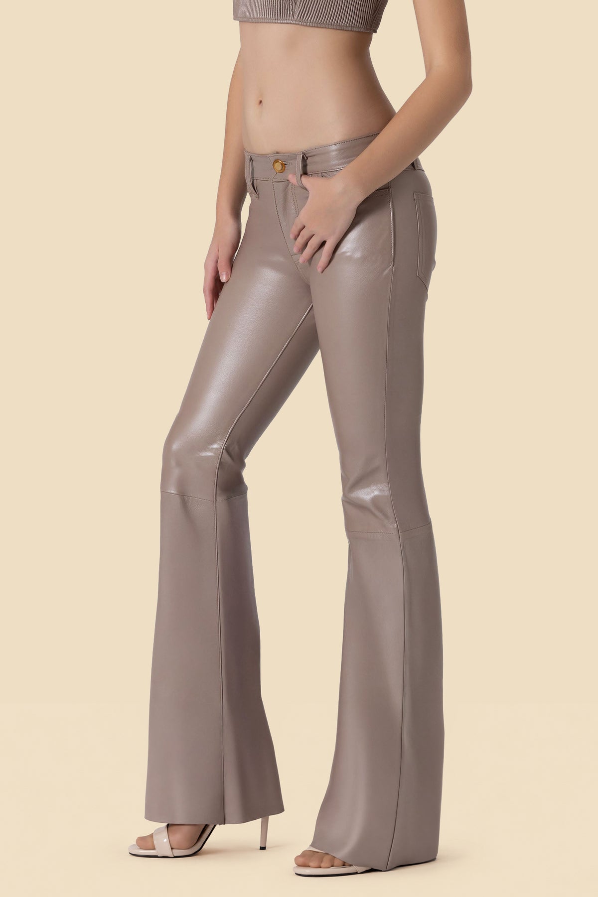 BIANKA women's straight-leg leather pants by Kerime Ataker