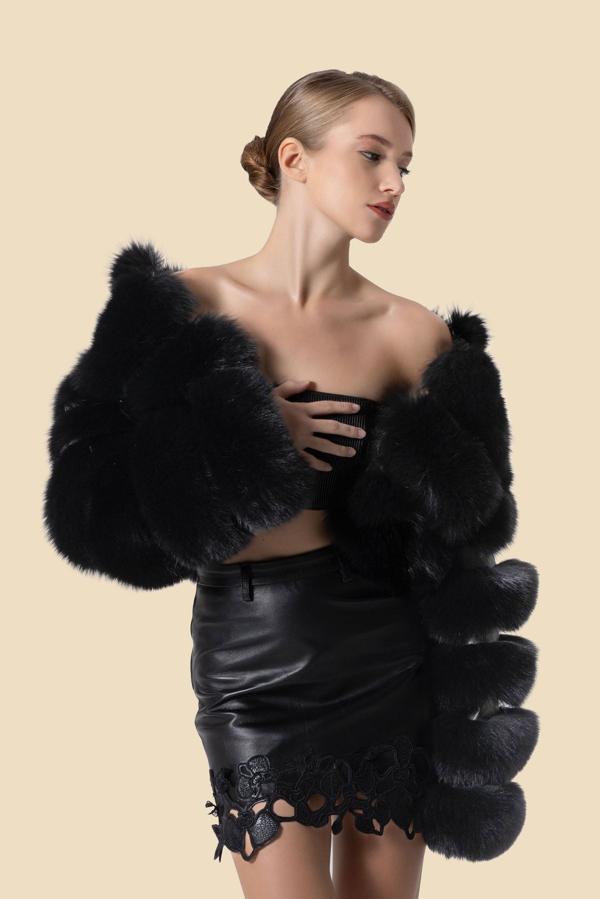 ELLERIE cropped fox fur jacket by Kerime Ataker