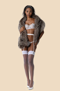 KEZIA Argente rabbit fur wrap by Kerime Ataker